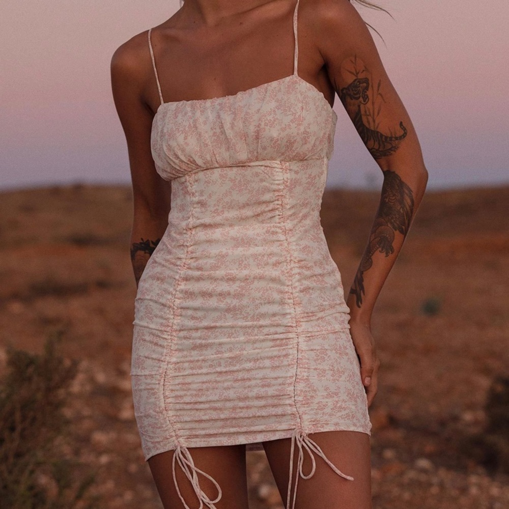 Princess Polly Ivy Hollow Mini Dress White / Pink